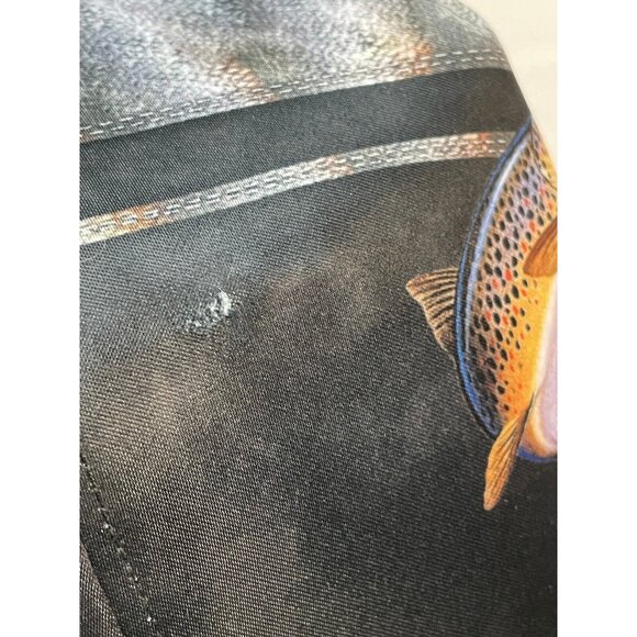 Fishing makes me happy hat cap 7 1/2" snap back brown - Picture 6 of 7